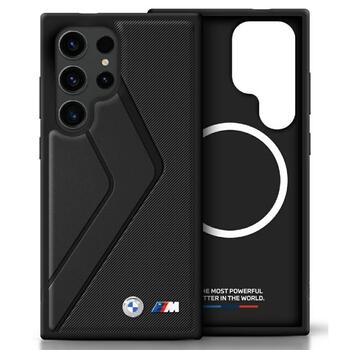 Etui BMW Leather Oversized Stripes MagSafe Aizsargapvalks Priekš Samsung Galaxy S25 Ultra (BMHMS25L24PUOCSK)
