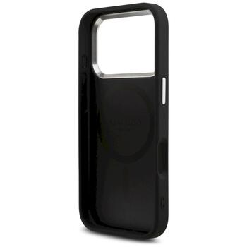 Guess 4G Triangle Logo MagSafe Case Защитный чехол для iPhone 17 Pro / чёрно-серебристый (GUHMP17LP4TSRCMK)