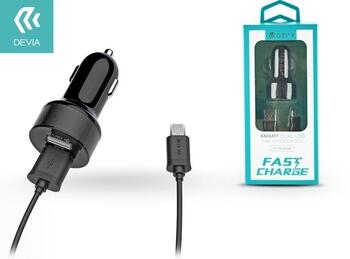 Devia Smart Series Premium Auto Lādētājs 2 x USB 2.4A + Micro USB vads 1m Melns (С1204BK)