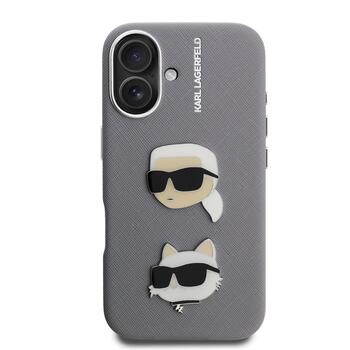 Karl Lagerfeld Grained PU K&CH Heads Case Чехол для Apple iPhone 16 (KLHCP16SPSFDHPG)