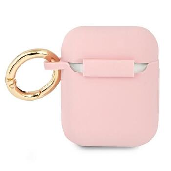 Guess GUA2SSSI AirPods cover Защитный чехол Silicone Vintage Script / розовый (GUA2SSSI)
