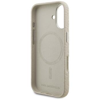 Karl Lagerfeld FW Stamped Karl MagSafe Case Aizsargapvalks priekš iPhone 16 / bēšs (KLHMP16SPGKLFOFE)