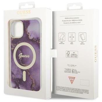 Guess GUHMP14SHTMRSU Golden Marble MagSafe Aizsargapvalks priekš iPhone 14 / 15 / 13 6.1