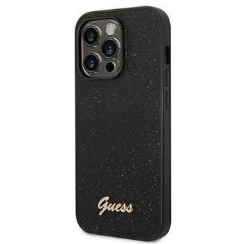 Guess GUHCP14LHGGSHK Glitter Script Aizsargapvalks priekš iPhone 14 Pro 6,1