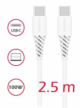 Swissten Power Delivery Data Cable USB-C to USB-C Datu un Uzlādes Kabelis 5A (100W) 2.5m (71506530)