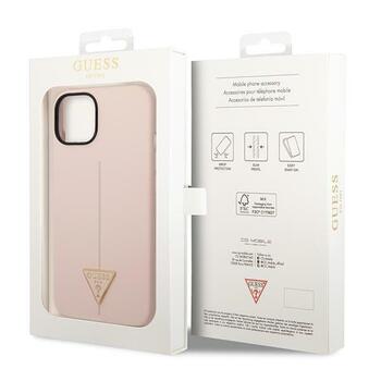 Guess GUHCP14MSLTGP Silicone Triangle Hardcase Aizsargapvalks priekš iPhone 14 Plus/15 Plus 6.7