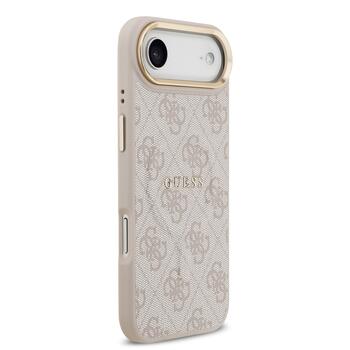 Guess PU Leather 4G Gold Frame MagSafe Case Aizsargapvalks priekš iPhone Air / rozā (GUHMP17MP4MSEGCP)