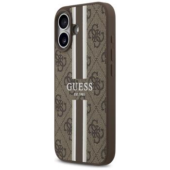 Guess 4G Printed Stripes MagSafe Case Aizsargapvalks priekš iPhone 17 / brūns (GUHMP17SP4RPSW)