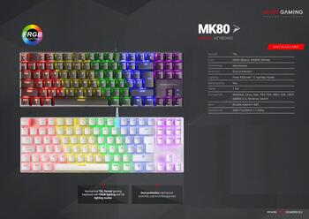 Mars Gaming MK80 Spēļu Mehāniskā Tastatūra RGB / Brown Switch / US (MK80BRUS)