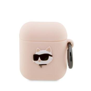 Karl Lagerfeld KLA2RUNCHP Silicone Choupette Head 3D Защитный чехол для AirPods 1/2 / розовый (KLA2RUNCHP)
