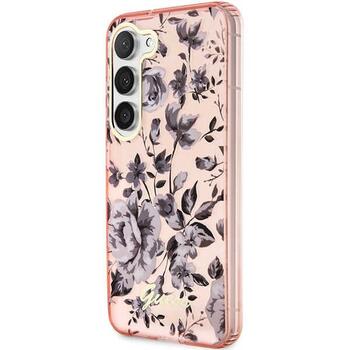 Guess GUHCS23MHCFWSP Flower Collection Защитный чехол для Samsung Galaxy S23+ S916 / розовый (GUHCS23MHCFWSP)