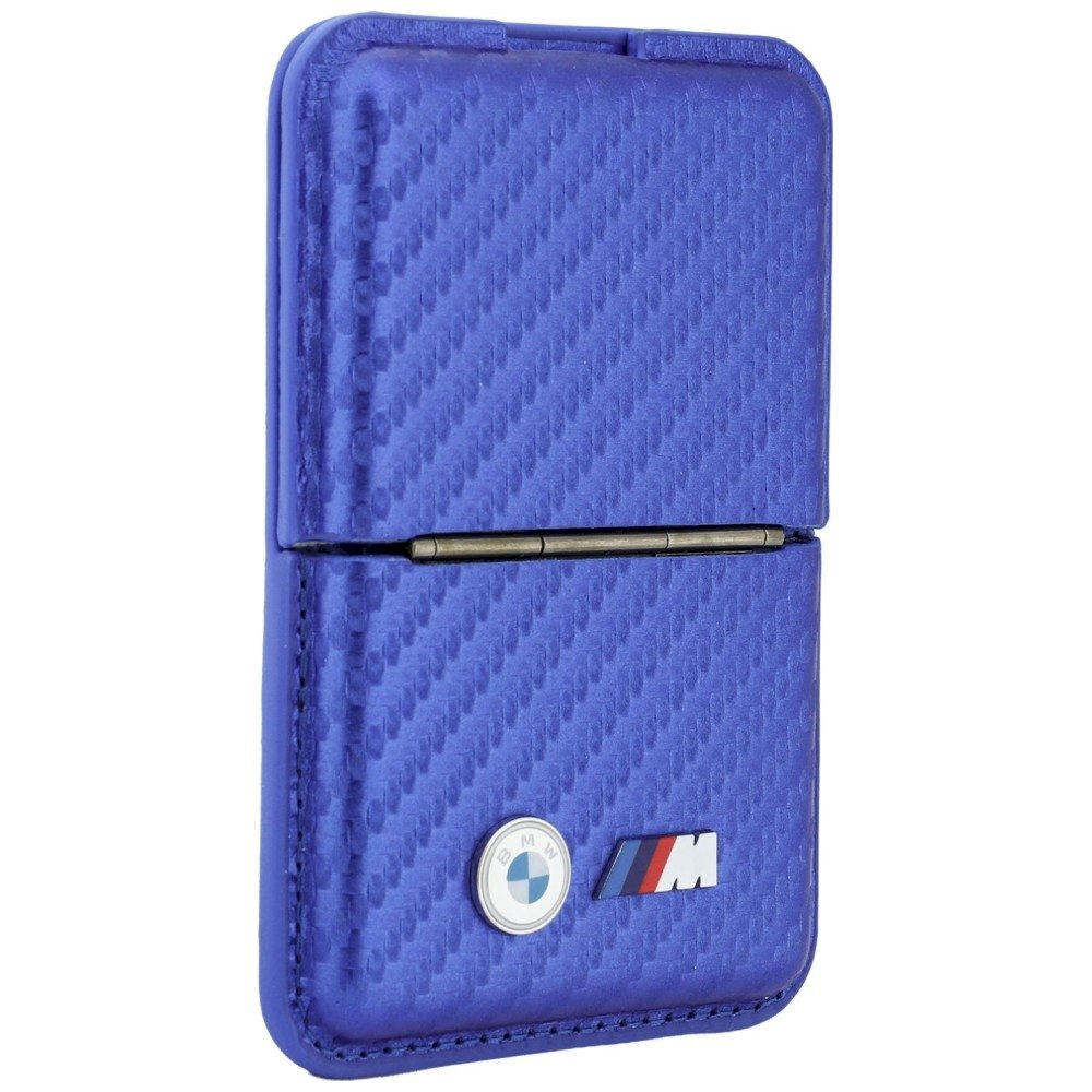 BMW M Carbon Wallet Case Metal Logos MagSafe Telefona maciņš / zils (BMOWMCS26PCILB)