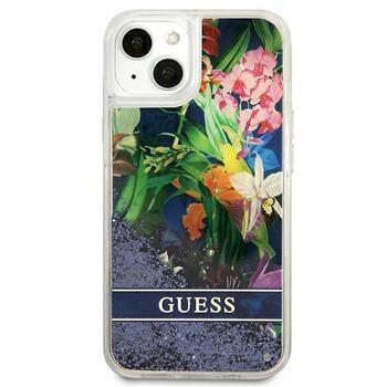 Guess GUHCP13SLFLSB Flower Liquid Glitter Hardcase Защитный чехол для iPhone 13 mini 5,4