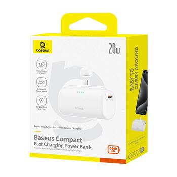 OS-Baseus Compact IP Портативный аккумулятор 5000mAh 20W / белый (P10068307213-00)