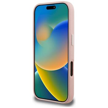 Karl Lagerfeld FW Grained Signature Logo Case Защитный чехол для iPhone 16 Pro Max / розовый (KLHCP16XPGFKSRSP)
