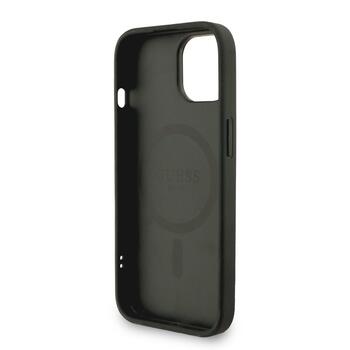 Guess PU Leather 4G Colored Ring Strap MagSafe Case Защитный чехол для iPhone 15 / чёрный (GUHMP15SP4GREGSK)