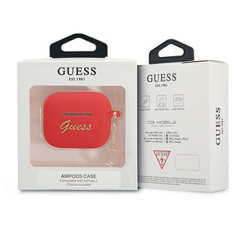 Guess GUA3LSCHSR AirPods 3 cover Защитный чехол для AirPods 3 Silicone Charm Heart Collection / красный (GUA3LSCHSR)