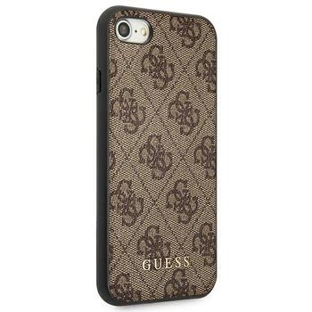 Guess GUHCI8G4GFBR Hardcase 4G Metal Gold Logo Aizsargapvalks priekš iPhone SE 2022 / 2020 / 7 / 8 / brūns (GUHCI8G4GFBR)