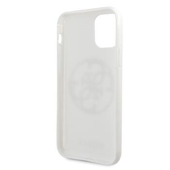 Guess GUHCN65TPUWHGLG Glitter 4G Circle Logo Aizsargapvalks priekš iPhone 11 Pro Max / balts (GUHCN65TPUWHGLG)