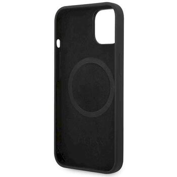 Guess GUHMP14MSBPLK Hardcase Silicone Logo Plate MagSafe Aizsargapvalks priekš iPhone 14 Plus / 15 Plus 6.7