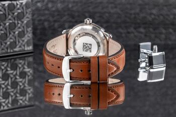 Zeppelin Méditerranée 9668-5 Automatic Vīriešu Pulkstenis 40mm Beige Dial Brown Leather Strap (9668-5)