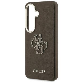 Case Guess Grained Big 4G Metal Logo Aizsargapvalks priekš Samsung Galaxy S26+ / brūns (GUHCS26M5PS4RGGW)