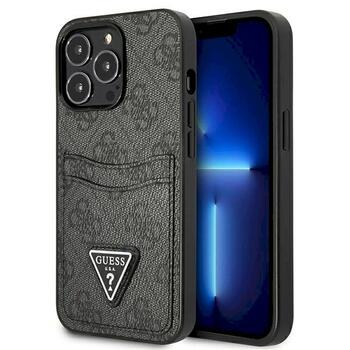 Guess GUHCP13LP4TPK Hardcase 4G Triangle Logo Cardslot Aizsargapvalks priekš iPhone 13 Pro / 13 6,1