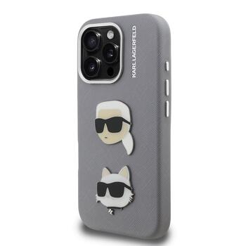 Karl Lagerfeld Grained PU K&CH Heads Case Чехол для Apple iPhone 16 Pro (KLHCP16LPSFDHPG)