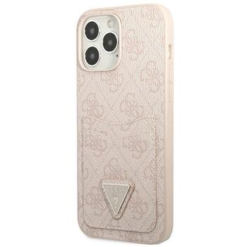 Guess GUHCP13LP4TPP hardcase 4G Triangle Logo Cardslot Aizsargapvalks priekš iPhone 13 Pro / 13 6,1