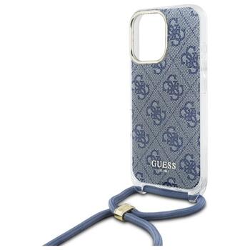 Guess GUHCP16XHC4SEB Hardcase Crossbody Cord 4G Print Aizsargapvalks priekš iPhone 16 Pro Max 6.9