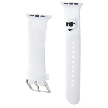 Karl Lagerfeld Strap KLAWLSLCNH Ремешок для часов Apple Watch 42/44/45/49mm 3D Rubber Choupette Head / белый (KLAWLSLCNH)