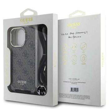 Guess IML 4G Printed Crossbody Strap Case Защитный чехол для iPhone 16 Pro Max / коричневый (GUHCP16XHC4SEW)
