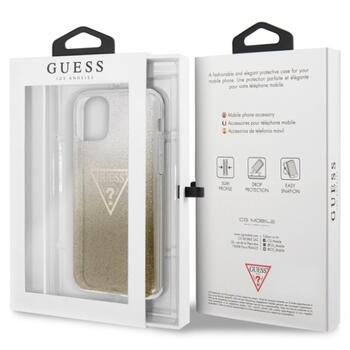 Guess GUHCN65SGTLGO Hardcase Glitter Triangle Aizsargapvalks priekš iPhone 11 Pro Max / zelta (GUHCN65SGTLGO)