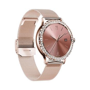 VELTORI Smartwatch VT320-1 Смарт-часы с золотым браслетом + розовым силиконовым ремешком / золотой (VT320-1)