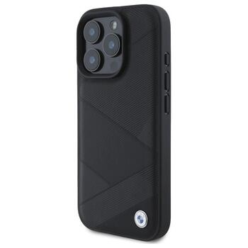 BMW Sign Leather Crossing Lines Pattern Aizsargapvalks priekš Apple iPhone 16 Pro Max (BMHCP16X23RCGPK)