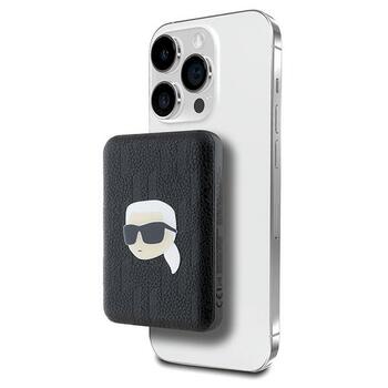 Karl Lagerfeld Induction Powerbank KLPB5FPGKSKIHK Зарядная батарея 16W 5000mAh Karl Head Pin MagSafe / чёрный (KLPB5FPGKSKIHK)