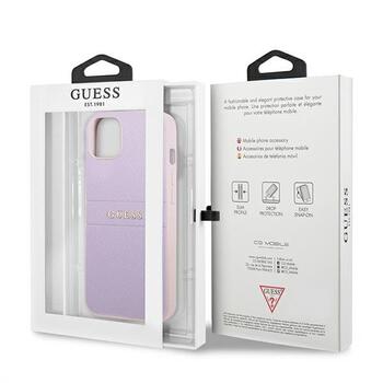 Guess GUHCP13SPSASBPU Saffiano Hot Stamp & Metal Logo Защитный чехол для iPhone 13 mini 5,4