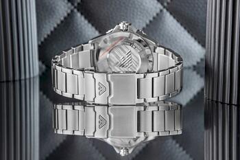 Emporio Armani Solar Diver Style Rokas Pulkstenis AR11787 Silver Black 42mm (AR11787)
