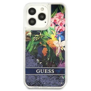 Guess GUHCP13LLFLSB Flower Liquid Glitter Hardcase Защитный чехол для iPhone 13 Pro / 13 6,1