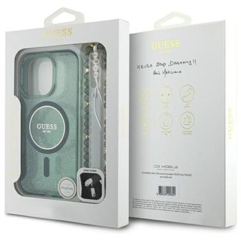 Guess GUHMP16XHGCRELSA Hardcase IML Glitter With Pearl Aizsargapvalks priekš iPhone 16 Pro Max 6.9