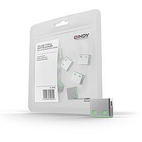 Lindy 40621 USB Type A Набор блокираторов порта 10pcs / зелёный (LI40461)