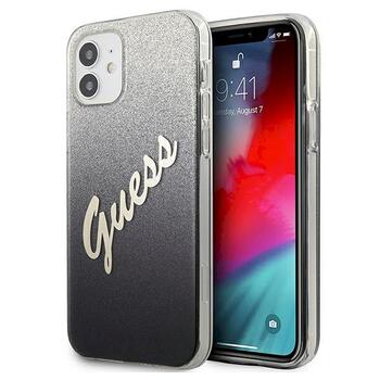 Guess GUHCP12SPCUGLSBK Glitter Gradient Script Aizsargapvalks priekš iPhone 12 mini 5,4