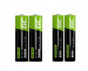 Green Cell VitalCharger Bateriju lādētājs + 2x Baterijas AA / 2000mA un 2x Baterijas AAA / 800mAh (GRSETGC03)