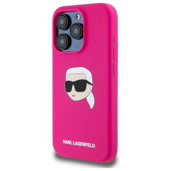 Karl Lagerfeld KLHMP15XSKHPPLF Silicone Karl Head Print MagS Aizsargapvalks priekš iPhone 15 Pro Max 6.7