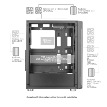 Mars Gaming MC-3000 Компьютерный корпус ATX / 4x FAN (MC3000)