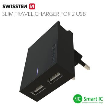Swissten Зарядное устройство USB 3А / 15W С проводом USB-C 1.2m (SW-DET-3AWCUC-B)