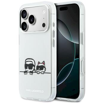 Case Karl Lagerfeld IML Karl & Choupette Peekaboo Logo MagSafe Защитный чехол для iPhone 17 Pro / белый (KLHMP17L6HPKACH)
