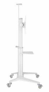 Gembird TVS-70T-02-W Alumīnija TV grīdas statīvs ar ritentiņiem (TVS-70T-02-W)