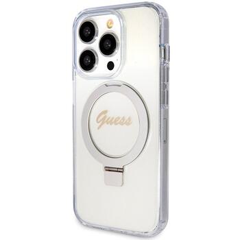 Guess GUHMP15LHRSGSD Hardcase Ring Stand Script Glitter Aizsargapvalks priekš iPhone 15 Pro 6.1