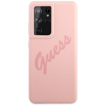 Guess GUHCS21LLSVSPI Script Vintage Защитный чехол для Samsung Galaxy S21 Ultra G998 / розовый (GUHCS21LLSVSPI)